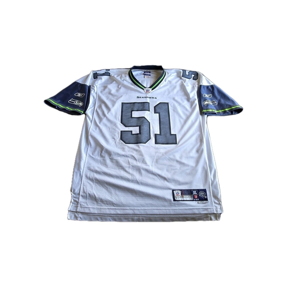Vintage Reebok NFL Seattle Seahawks Lofa Tatupu‎ #51 Stitched Jersey XL White
